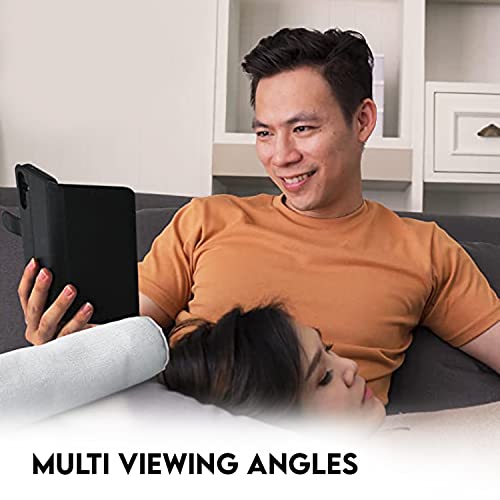 RiopanLtd Samsung A14 Phone Case – Black Leather Double Layer Shock Proof Flip Samsung Galaxy A14 Mobile Cover with Glass Screen Protector, Magnetic Closure, Credit Card Holder Slots & Bill Pocket