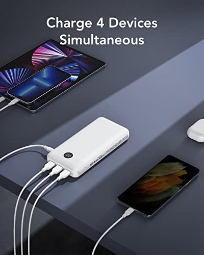 VEGER 30000mAh Power Bank with Led Display, 20W Fast Charging PD18W QC 3.0 USB C Battery Pack Portable Charger with 4 Outputs & 2 Inputs Compatible with iPhone/iPad/Samsung Phones Tablet and More