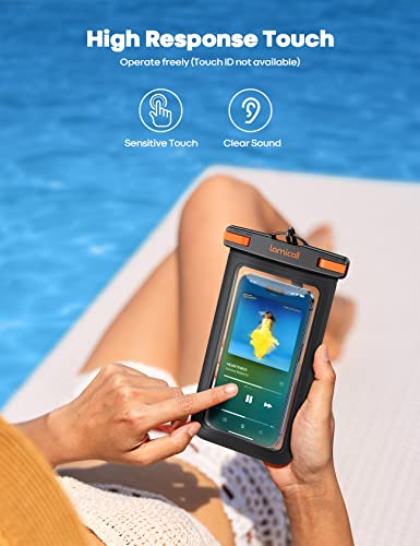 Lamicall Large Waterproof Phone Pouch - [Up to 8"] IPX8 Waterproof Phone Case for Swimming Dry Bag with Clip Strap for iPhone 14 13 12 11 Pro Max Plus Mini, Xs XR, Samsung S23 S22 Ultra - 2 Pack