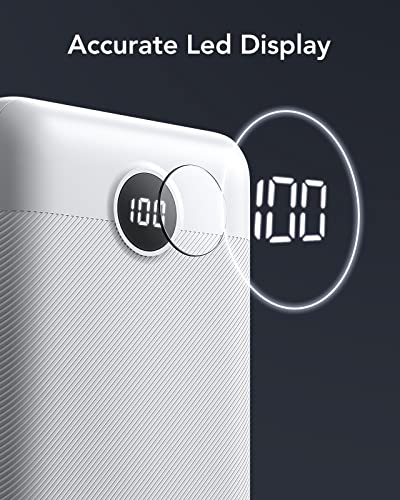 VEGER 30000mAh Power Bank with Led Display, 20W Fast Charging PD18W QC 3.0 USB C Battery Pack Portable Charger with 4 Outputs & 2 Inputs Compatible with iPhone/iPad/Samsung Phones Tablet and More