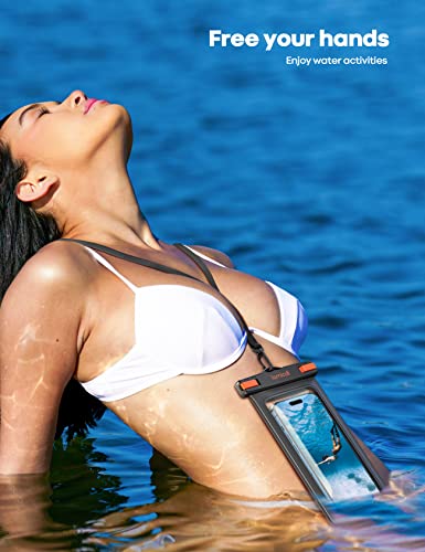 Lamicall Large Waterproof Phone Pouch - [Up to 8"] IPX8 Waterproof Phone Case for Swimming Dry Bag with Clip Strap for iPhone 14 13 12 11 Pro Max Plus Mini, Xs XR, Samsung S23 S22 Ultra - 2 Pack