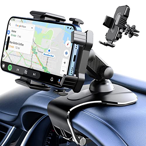 [2023 Newest] Car Phone Holder Dashboard with 3M Velcro, Universal Air Vent 360° Rotation Car Phone Mount, for iPhone, Samsung, Huawei, Xiaomi, Blackberry, OPPO and all other 4.7''-7'' Mobile Phone