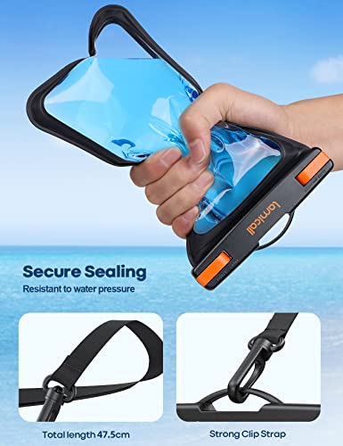 Lamicall Large Waterproof Phone Pouch - [Up to 8"] IPX8 Waterproof Phone Case for Swimming Dry Bag with Clip Strap for iPhone 14 13 12 11 Pro Max Plus Mini, Xs XR, Samsung S23 S22 Ultra - 2 Pack
