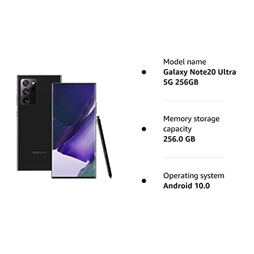 Samsung Galaxy Note20 Ultra 5G 256GB - Mystic Black - Unlocked (Renewed)