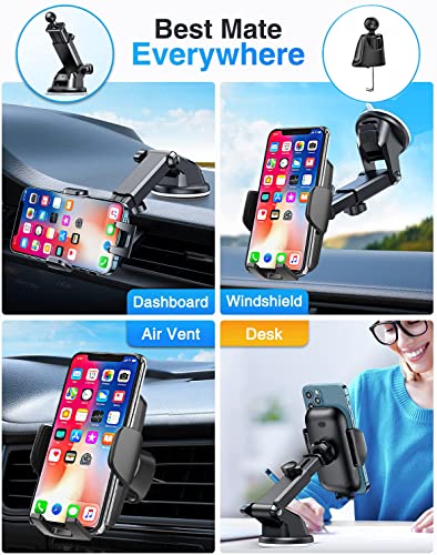 Car Phone Holder for Samsung A53 A52 A51 A71 A72 A12 A13 A32 5G A52S A22 A04S M13 M23 M33 Pixel 7 6/6 Pro 6A 5A 4 4A 5 3A,3 in 1 Car Mount Cradle Air Vent Dashboard Windscreen for Mercedes/Ford/Seat