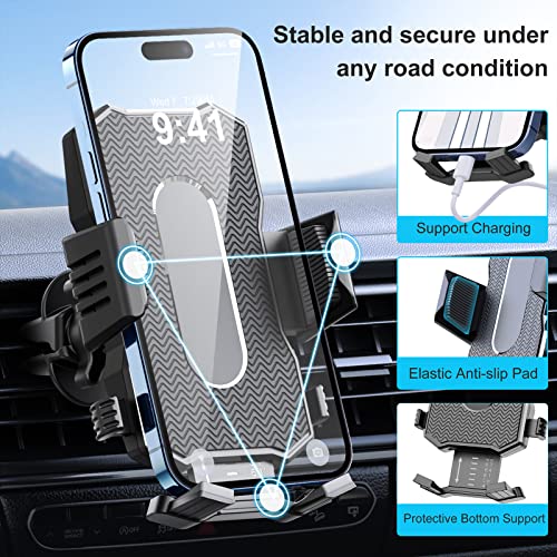[2023 Newest] Car Phone Holder Dashboard with 3M Velcro, Universal Air Vent 360° Rotation Car Phone Mount, for iPhone, Samsung, Huawei, Xiaomi, Blackberry, OPPO and all other 4.7''-7'' Mobile Phone