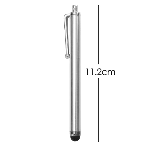 TRIXES 2PC Silver Smart Phone Pen Stylus – Silicone Tip Pens for Touch Screen Devices - Compatible with Tablets, Mobile Phones, Laptops, iPad, iPhone, Samsung Galaxy Note/Tablet, Android, Kindle Fire