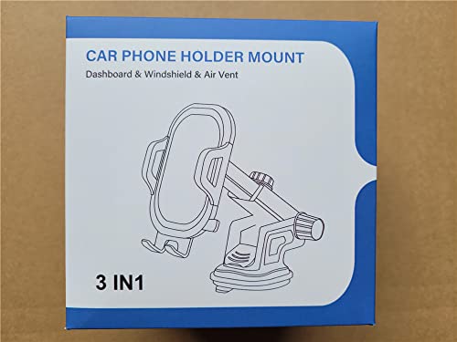 Car Phone Holder for Samsung A53 A52 A51 A71 A72 A12 A13 A32 5G A52S A22 A04S M13 M23 M33 Pixel 7 6/6 Pro 6A 5A 4 4A 5 3A,3 in 1 Car Mount Cradle Air Vent Dashboard Windscreen for Mercedes/Ford/Seat
