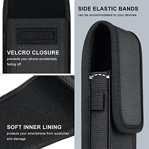 ykooe Mobile Phone Holster for iPhone 13 11 12 XR XS Pro Max 6 7 8 Plus Vertical Belt Clip Phone Pouch for Samsung Galaxy A12 A52S A32 A13 A52 S22 S21 S20 FE Ultra (XL Black)
