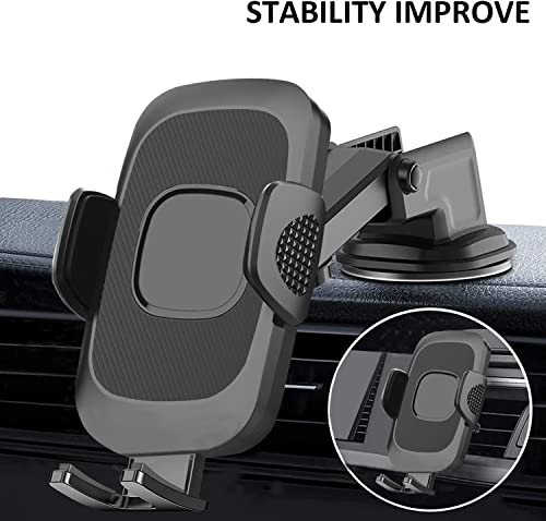 Car Phone Mount,3 in 1 Car Holder Dashboard/Windscreen/Air Vent for Samsung Galaxy S23 Plus Ultra A13 A53 A52 A51 A54 A52S A22 A23 A33 A14 5G S22 S21 Plus A12,iPhone 12 13 14 11 Pro Max/SE 2020 2022