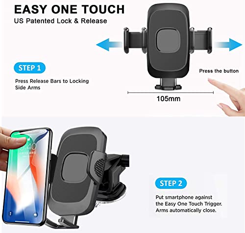 Car Phone Mount,3 in 1 Car Holder Dashboard/Windscreen/Air Vent for Samsung Galaxy S23 Plus Ultra A13 A53 A52 A51 A54 A52S A22 A23 A33 A14 5G S22 S21 Plus A12,iPhone 12 13 14 11 Pro Max/SE 2020 2022