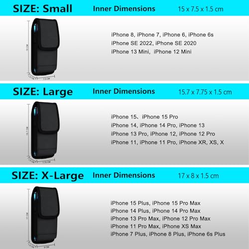 ykooe Cell Phone Pouch Nylon Holster Case with Belt Clip Cover for iPhone 12 11 14 13 Pro Max XR X 8 7 6 Plus/Huawei/Samsung/Moto/LG
