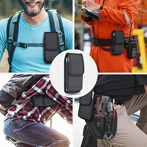 ykooe Cell Phone Pouch Nylon Holster Case with Belt Clip Cover for iPhone 12 11 14 13 Pro Max XR X 8 7 6 Plus/Huawei/Samsung/Moto/LG
