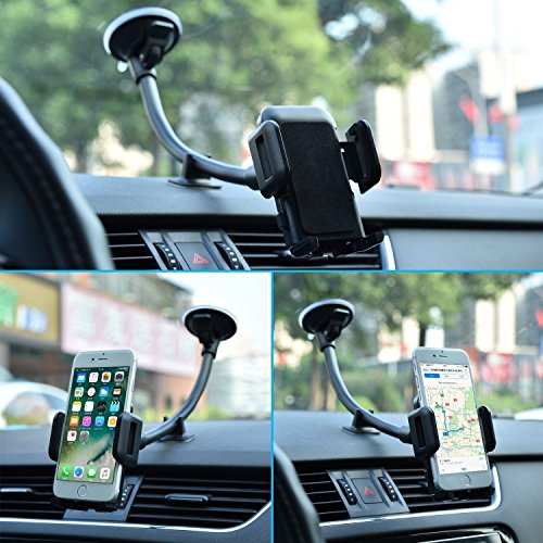 pjp electronics Windscreen Mobile Phone Holder for car with Long Arm for iPhone, Samsung Galaxy