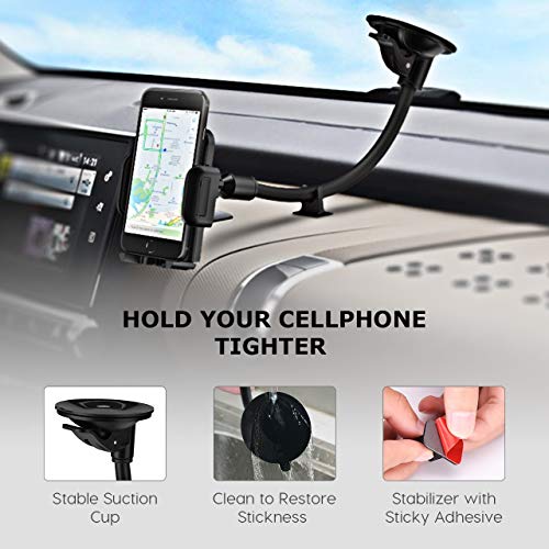 pjp electronics Windscreen Mobile Phone Holder for car with Long Arm for iPhone, Samsung Galaxy