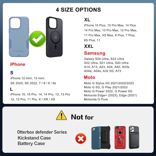 ykooe RFID Blocking Cell Phone Holster for iPhone 13 12 11 14 Pro Max, XR, XS Max, Samsung Galaxy S21 FE S20 S22 Ultra A12 A13 A53 A32 A52 A22 Nylon Belt Clip Loops Card Holder Pouch Case, Black