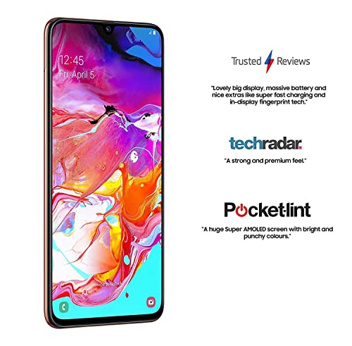 Samsung Galaxy A70 6.7 inches Smartphone 6GB RAM SIM-Free 128GB Dual-SIM Black A (Renewed)