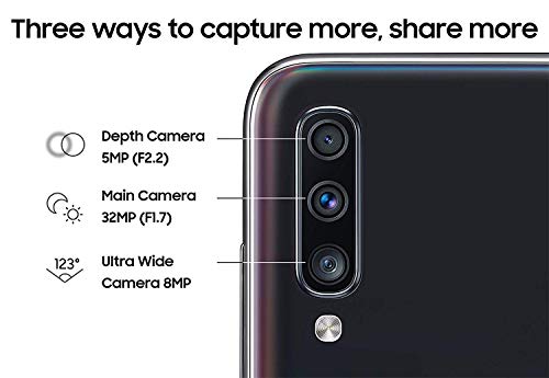 Samsung Galaxy A70 6.7 inches Smartphone 6GB RAM SIM-Free 128GB Dual-SIM Black A (Renewed)