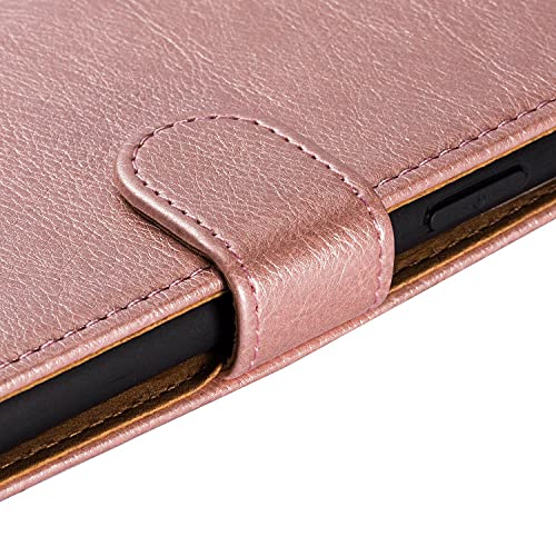 Case Collection for Samsung Galaxy A13 Phone - Premium Leather Folio Flip Cover | Magnetic Closure | Kickstand | Money and Card Holder Wallet | Compatible with Samsung A13 Case Rose Gold