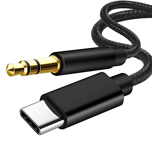 USB C to 3.5mm Aux Cable, USB C to Aux Plug Cable for Car Mobile Phone, Audio Jack Adapter Compatible with Samsung Galaxy S22 S21 S20 Note 20/10+ A73 A53, Pixel 6 5 4 and More