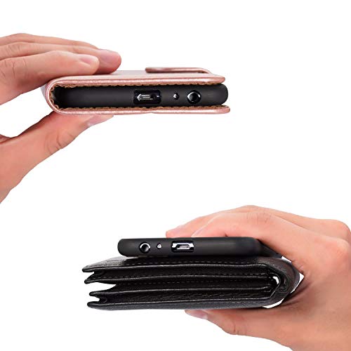 Case Collection for Samsung Galaxy A13 Phone - Premium Leather Folio Flip Cover | Magnetic Closure | Kickstand | Money and Card Holder Wallet | Compatible with Samsung A13 Case Rose Gold