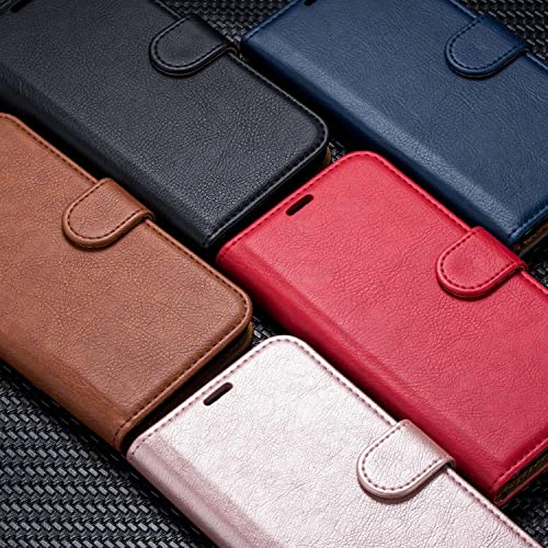 Case Collection for Samsung Galaxy A13 Phone - Premium Leather Folio Flip Cover | Magnetic Closure | Kickstand | Money and Card Holder Wallet | Compatible with Samsung A13 Case Rose Gold