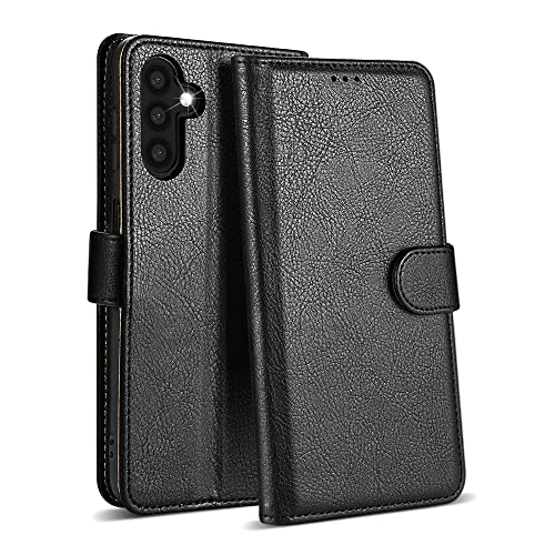 Case Collection for Samsung Galaxy A14 4G / A14 5G Phone Case - Premium Leather Folio Flip Cover | RFID-Technology | Kickstand | Money and Card Holder Wallet Black