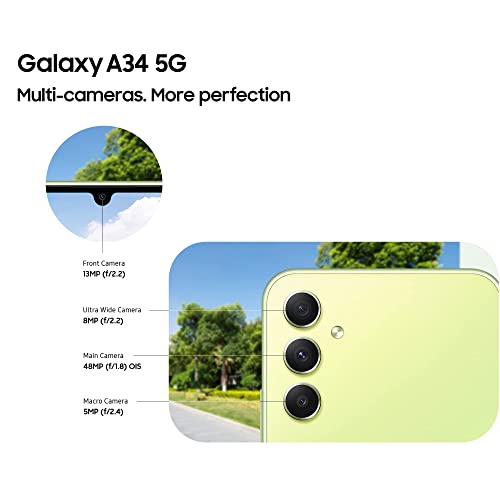 Samsung Galaxy A34 5G Mobile Phone 6.6 Inch Super AMOLED screen 256GB Awesome Silver 3Y Extended Manufacturer Warranty