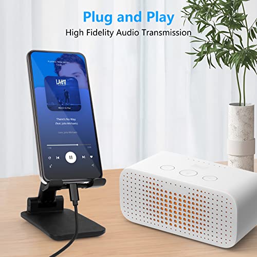 USB C to 3.5mm Aux Cable, USB C to Aux Plug Cable for Car Mobile Phone, Audio Jack Adapter Compatible with Samsung Galaxy S22 S21 S20 Note 20/10+ A73 A53, Pixel 6 5 4 and More