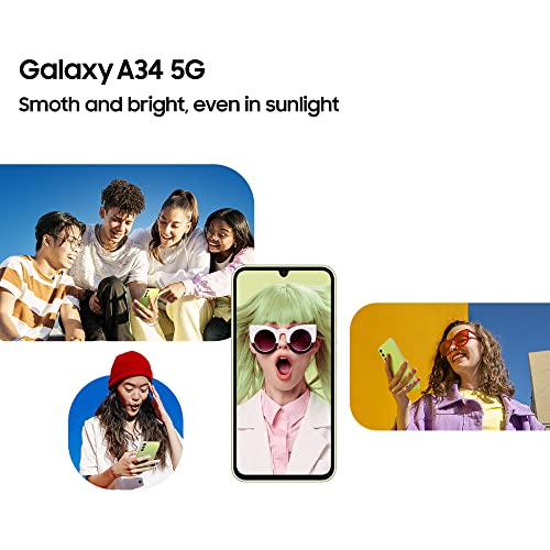 Samsung Galaxy A34 5G Mobile Phone 6.6 Inch Super AMOLED screen 256GB Awesome Silver 3Y Extended Manufacturer Warranty