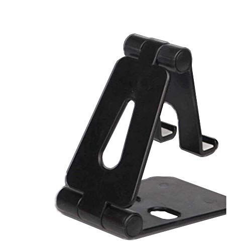USSJ Cell Phone Stand for Phones，Adjustable Desktop Phone Holder Compatible with All Phones, Cell Phone Holder for Desk to Free Your Hand (Black)