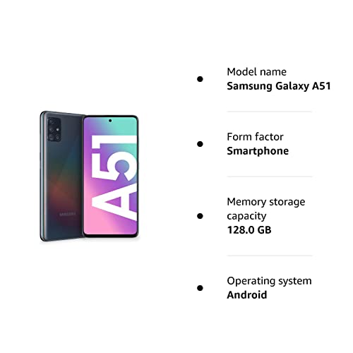 Samsung Galaxy A51 Dual-SIM 128 GB - Prism Crush Black (UK Version) (Renewed)
