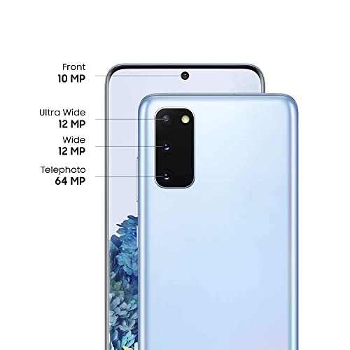 Samsung Galaxy S20 Android Smartphone - SIM Free Mobile Phone - Cloud Blue (UK Version) (Renewed)