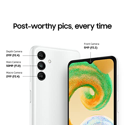 Samsung Galaxy A04s 6.5-inch Android Smartphone, Awesome White 3 Year Warranty (UK Version)