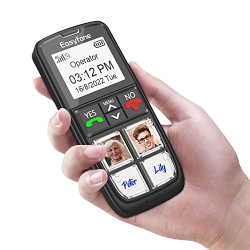 Easyfone T6 4G SIM-Free Easiest-to-Use Senior Mobile Phone | 4 Large Direct Picture Dial Buttons | SOS Button | Charging Dock | Special Design for Advanced Age Elderly, Dementia, Alzheimer's and Kids