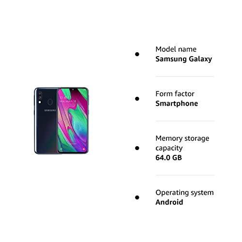 Samsung Galaxy A40 4G Smart Phone 64GB Unlocked Sim-Free - Black A (Renewed)