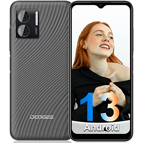 DOOGEE N50 Mobile Phone, Android 13 Smartphone SIM Free Phones Unlocked, Max 15GB RAM, 128GB/1TB Extension ROM, Octa-Core, 50MP+8MP, 6.52" HD+ Display, 4200mAh, 4G Dual SIM, Fingerprint/Face ID, Black
