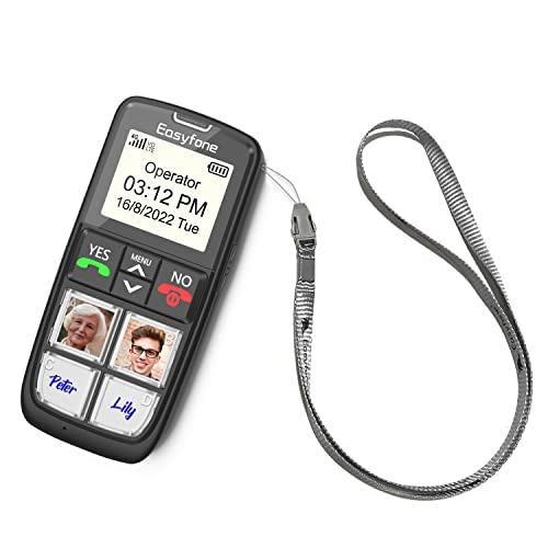 Easyfone T6 4G SIM-Free Easiest-to-Use Senior Mobile Phone | 4 Large Direct Picture Dial Buttons | SOS Button | Charging Dock | Special Design for Advanced Age Elderly, Dementia, Alzheimer's and Kids