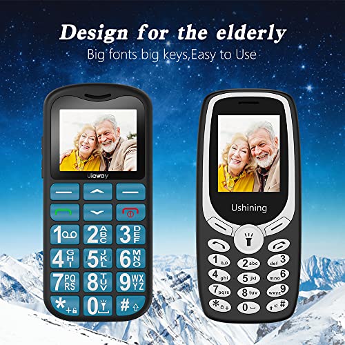 uleway GSM Big Button Mobile Phone for Elderly, Dual SIM Unlocked Senior Mobile Phone With SOS Button, Charging Dock, Torch, FM Radio, Bluetooth, Easy to Use Basic Cell Phone (Blue)