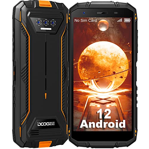 DOOGEE S41 Rugged Smartphone, 6300mAh Battery, 6GB(3+3GB)RAM+16GB ROM/1TB, Android 12 SIM Free Mobile Phones, 5.5 Inch, AI Triple Camera, IP68/69K Lightweight 4G Waterproof Phone, Face ID, GPS -Orange
