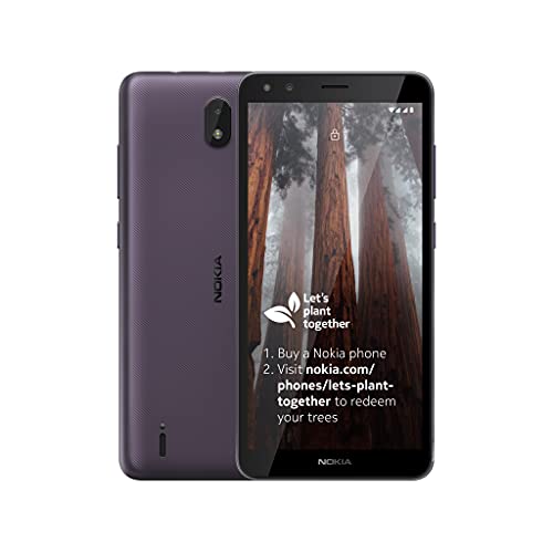 Nokia C01 Plus 5.45 Inch Android (Go Edition) UK SIM Free Smartphone with 1 GB RAM and 16 GB Storage (Dual SIM) - Purple