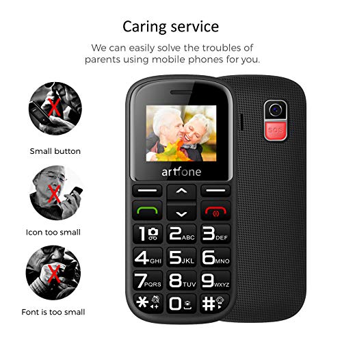 artfone CS182 Big Button Mobile Phone, Senior Unlocked Mobile Phone with Dock and 1400mAh Battery.