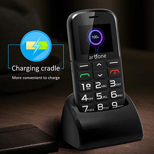 artfone CS182 Big Button Mobile Phone, Senior Unlocked Mobile Phone with Dock and 1400mAh Battery.