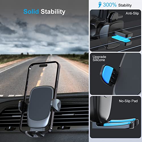 Niofind Car Phone Holder, Air Vent Phone Holder for Cars 2022 Upgraded Ultra Stable, Universal Car Phone Mount Compatible with iPhone 14/13/12/11, Samsung, Huawei and Other 4''-7'' Mobile Phone