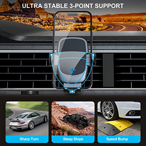 Niofind Car Phone Holder, Air Vent Phone Holder for Cars 2022 Upgraded Ultra Stable, Universal Car Phone Mount Compatible with iPhone 14/13/12/11, Samsung, Huawei and Other 4''-7'' Mobile Phone