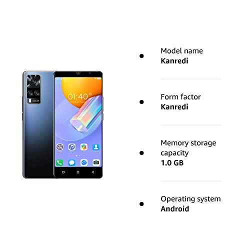 Kanredi SIM-Free & Unlocked Mobile Phones, 4.7 Inch Android Smartphones,1GB RAM & 4GB ROM, Dual Camera,3G/GSM Dual SIM Cell Phones (Y53s-Black)