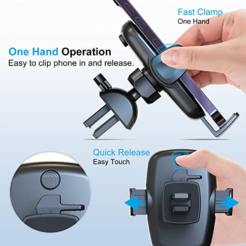 Niofind Car Phone Holder, Air Vent Phone Holder for Cars 2022 Upgraded Ultra Stable, Universal Car Phone Mount Compatible with iPhone 14/13/12/11, Samsung, Huawei and Other 4''-7'' Mobile Phone