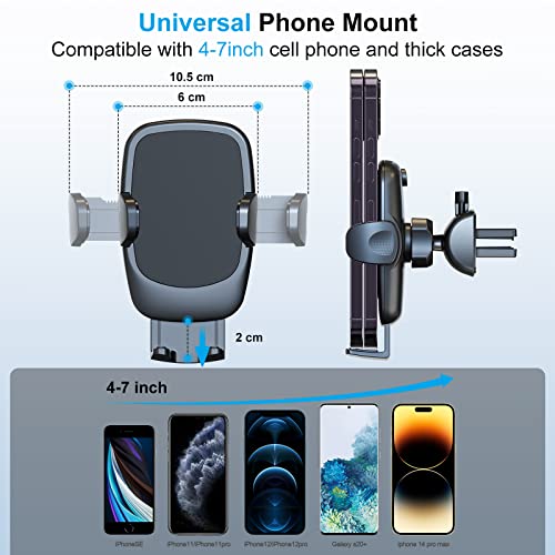 Niofind Car Phone Holder, Air Vent Phone Holder for Cars 2022 Upgraded Ultra Stable, Universal Car Phone Mount Compatible with iPhone 14/13/12/11, Samsung, Huawei and Other 4''-7'' Mobile Phone