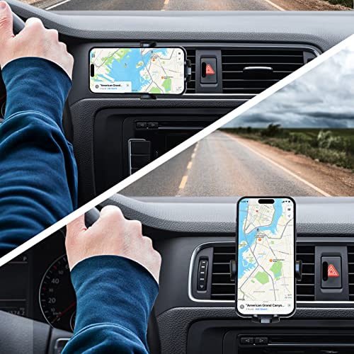 Niofind Car Phone Holder, Air Vent Phone Holder for Cars 2022 Upgraded Ultra Stable, Universal Car Phone Mount Compatible with iPhone 14/13/12/11, Samsung, Huawei and Other 4''-7'' Mobile Phone