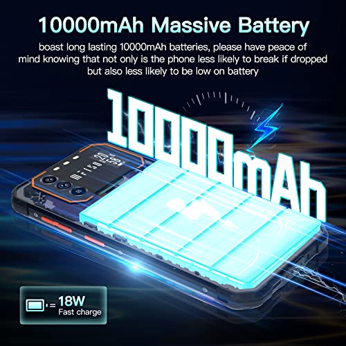 IIIF150 B1 Rugged Smartphone 10000mAh, 12GB + 64GB/1TB Mobile Phones with 6.5" FHD+ Rugged Phone Android 12, 20MP Camera, 4G Dual SIM Unlocked, IP68/69K Waterproof Phone, OTG/NFC/GPS